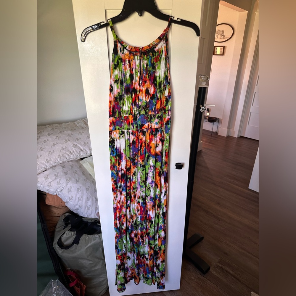 Multicolor Sleeveless Maxi Dress
